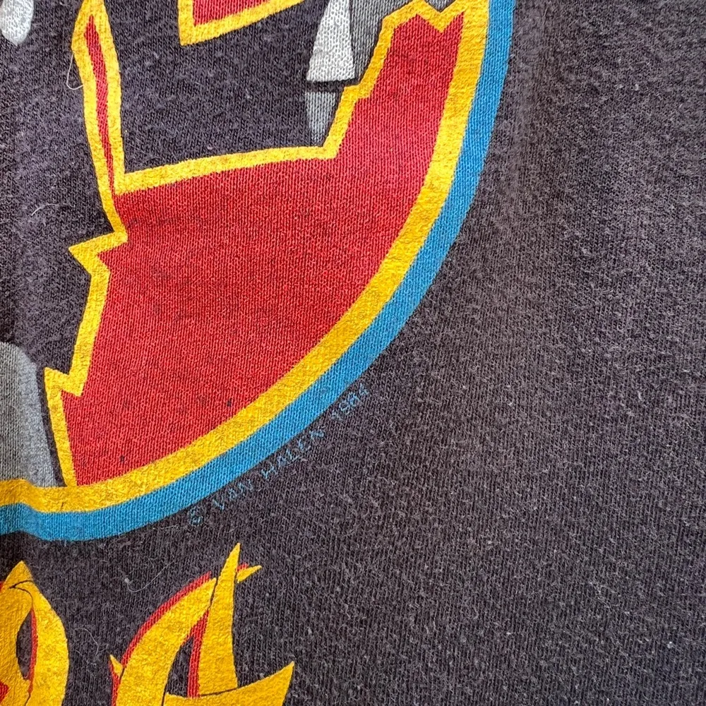 Van Halen True Vintage Tour of the World 1984 Eagle Print Ched Black Shirt Large - Image 10