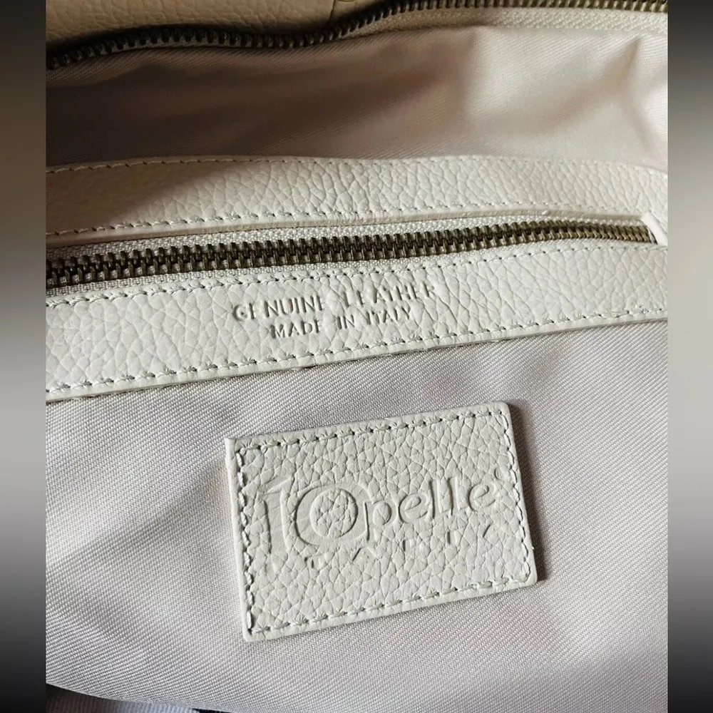 IO PELLE Italian Leather 3D Skull Weekender Tote Latte XL NWT - Image 5