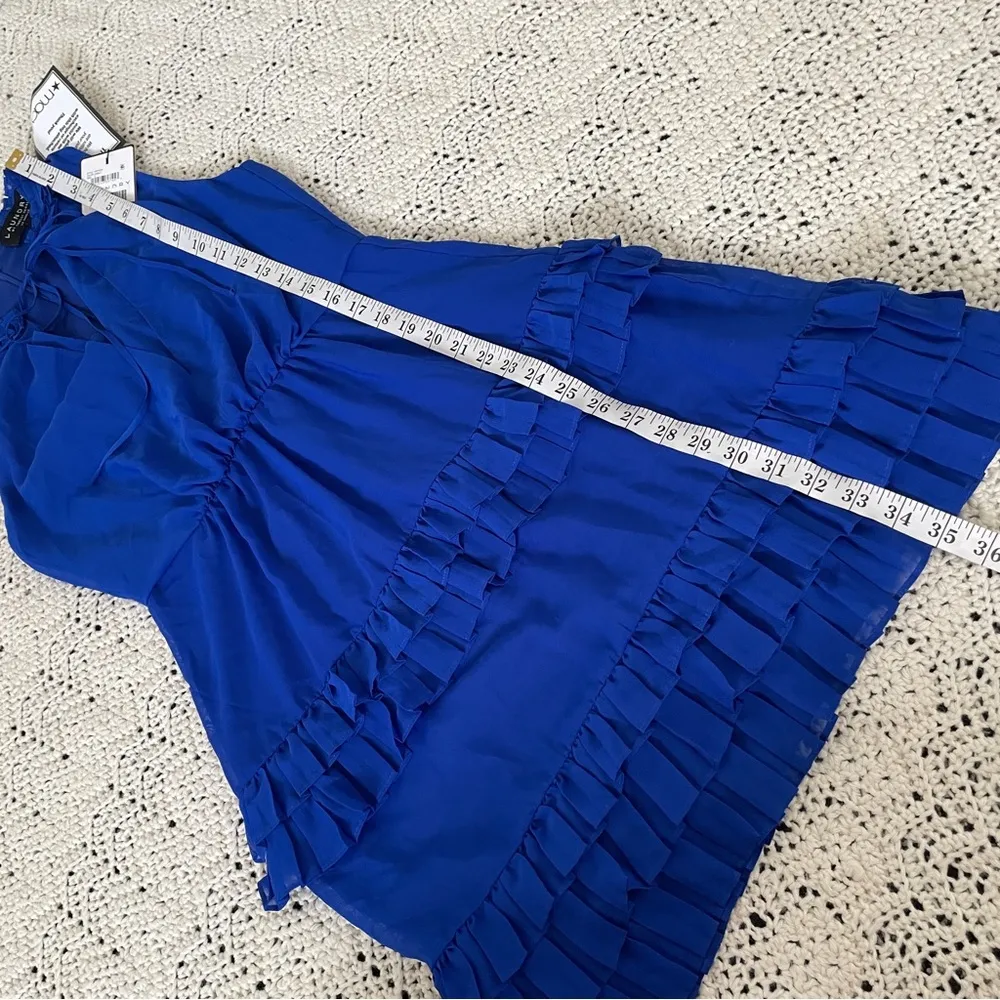 Laundry Shelli Segal Tiered Ruffle Sleeveless Dress Royal Blue NWT (Size 2) - Image 8