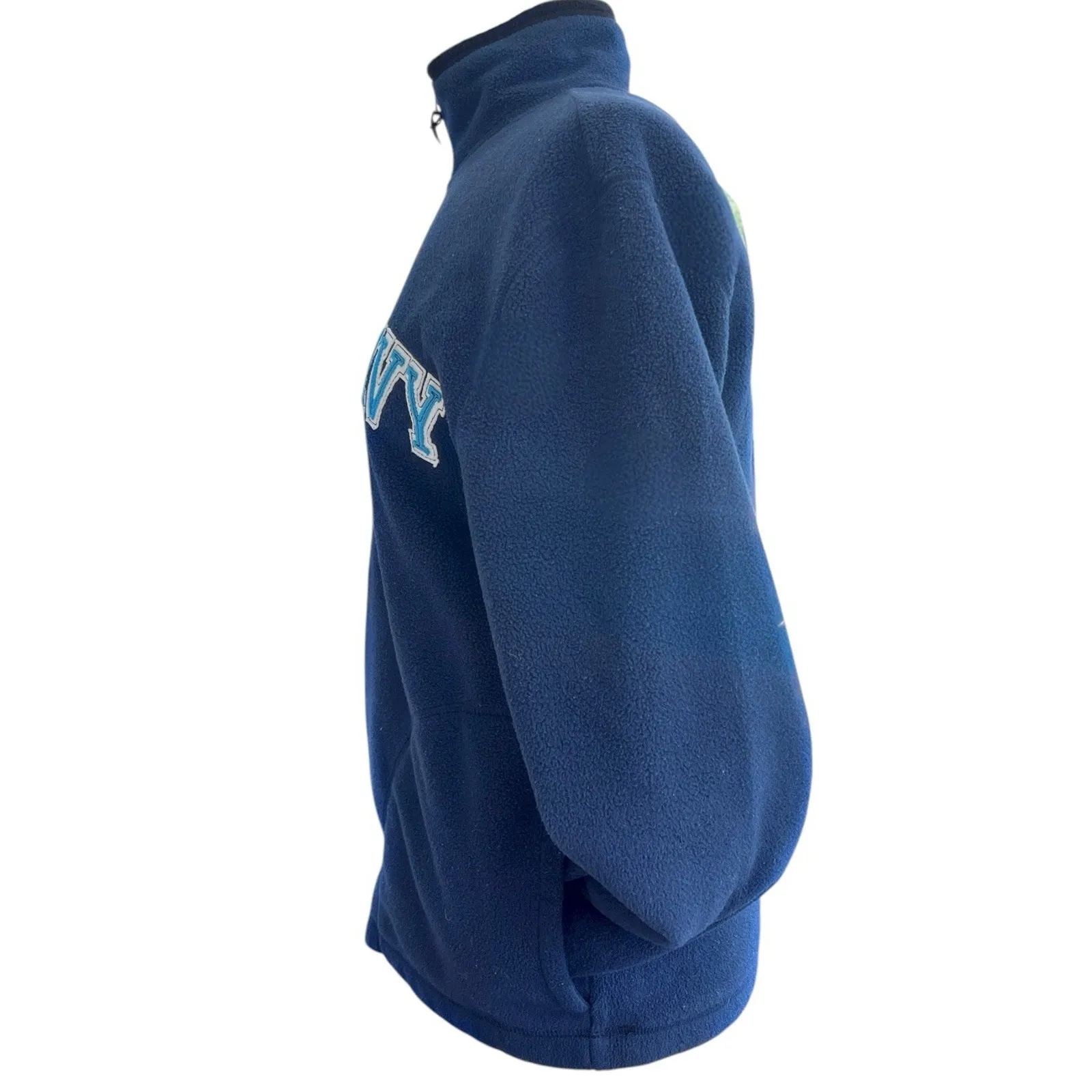 Old Navy Patchwork Logo 1/4 Zip Navy Blue Pullover Sweatshirt Size M Preppy Y2K - Image 4