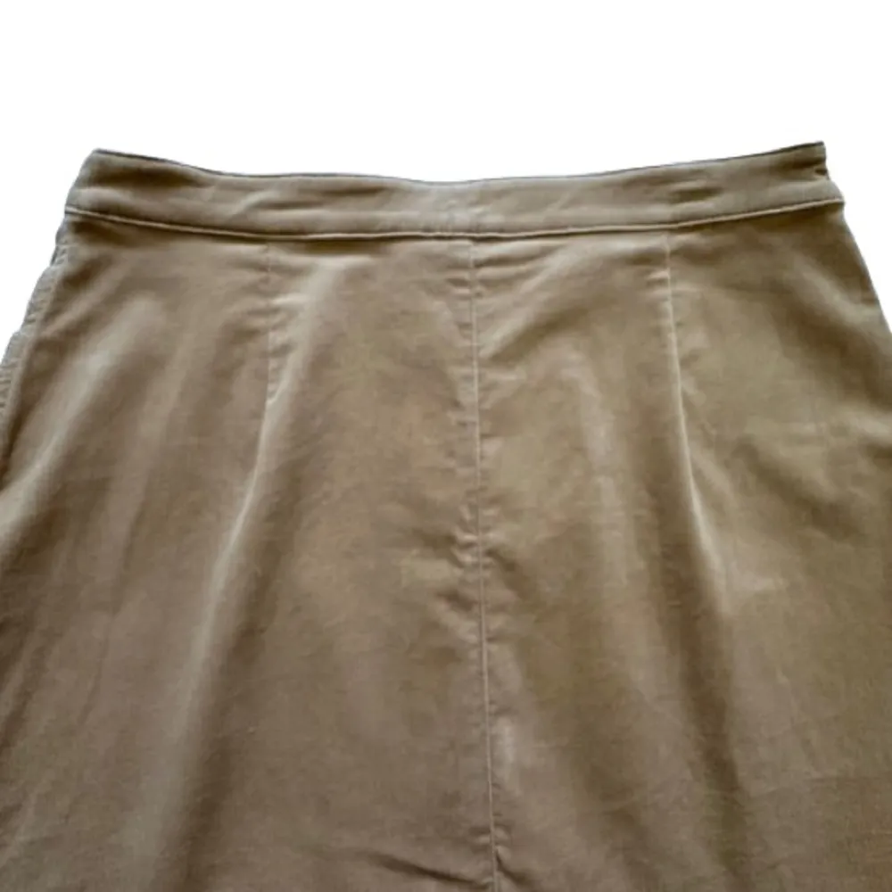 Kori Camel Tan Fine Corduroy Button Front Lightweight Mini Skirt Medium NEW - Image 7
