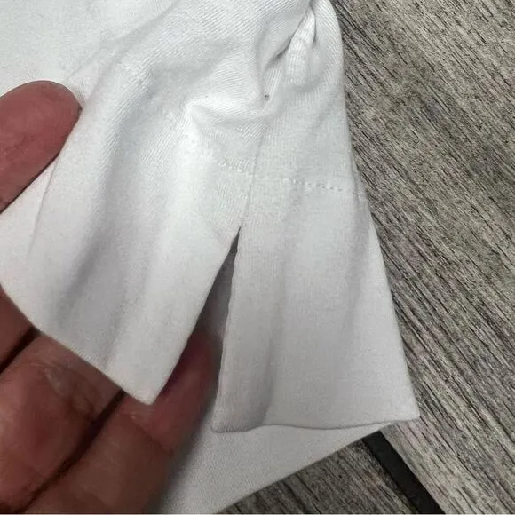 D. Exterior white V neck beaded and gold‎ lurex tank italy $170 - Image 4