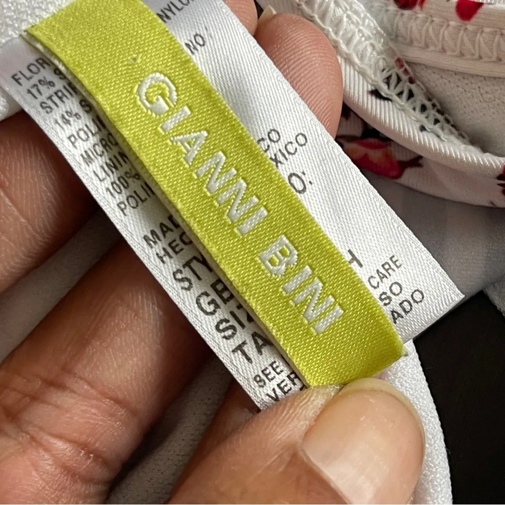 GIANNI BINI | Floral Mixed Print Ruffle Detail One-Piece Swimsuit Sz S - Image 6