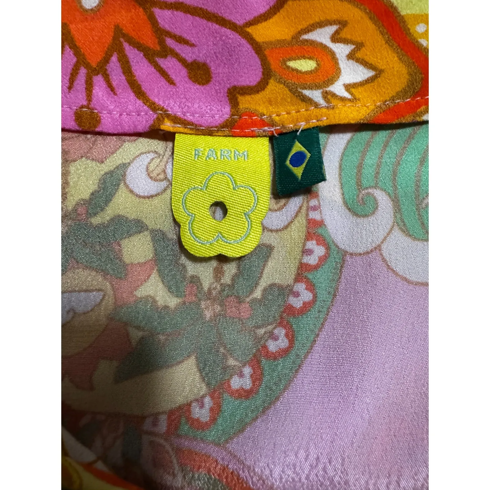 FARM Rio Tropical Print Scarf Drape Slip Dress/Tunic/Swim Coverup Size XS - Image 4