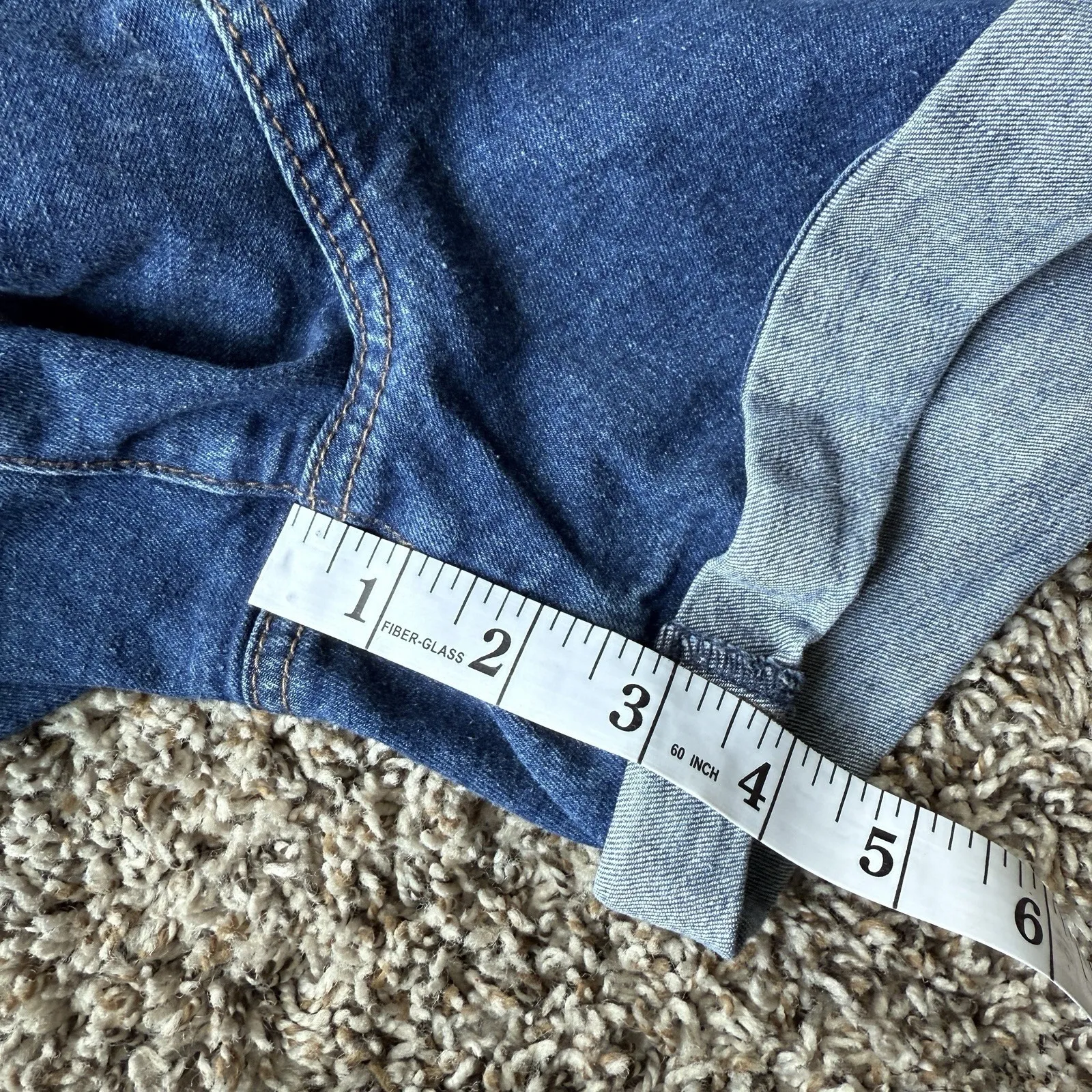 Enjean Denim Shorts Women Large Distressed High Waisted Summer Rolled Hem Grunge Blue - Image 11