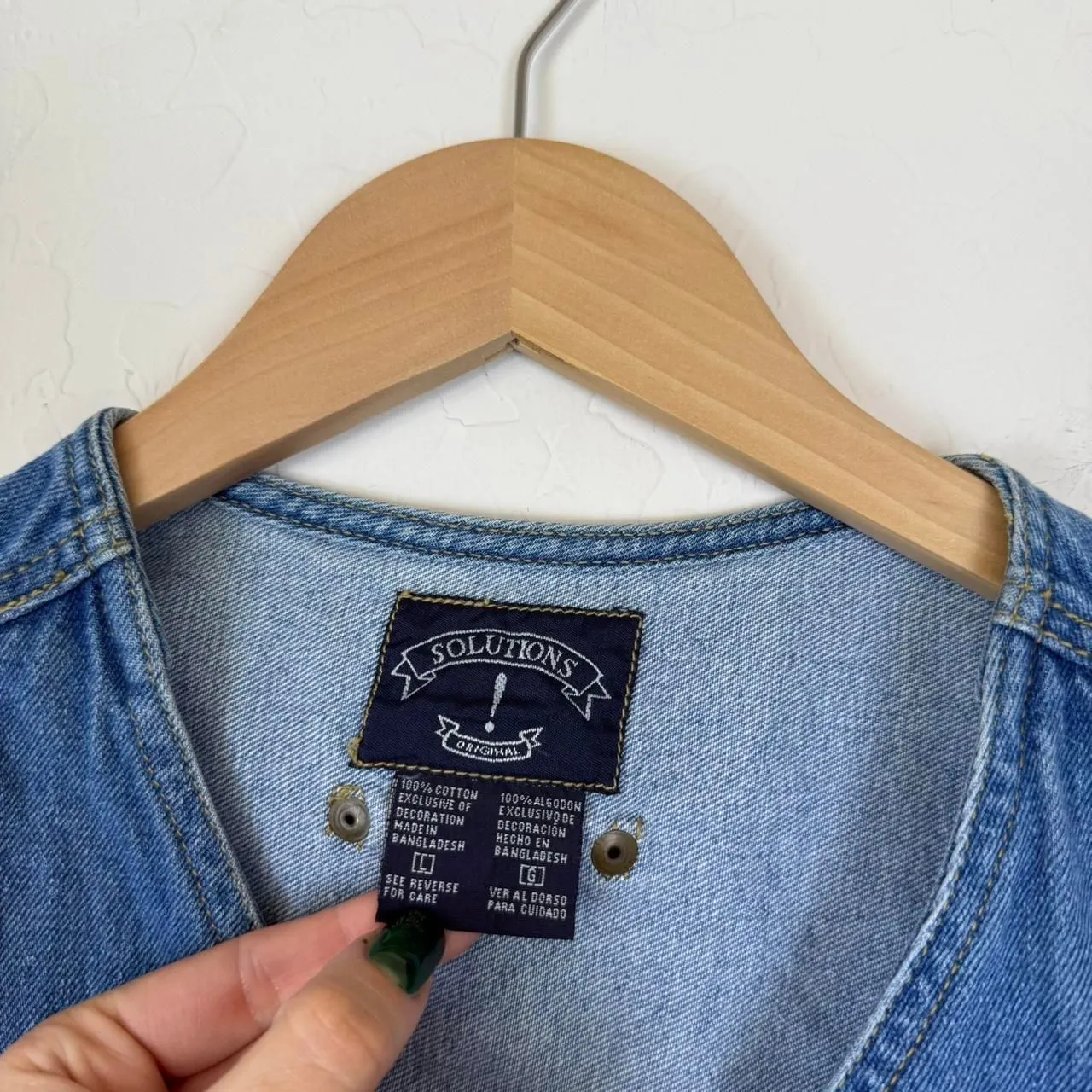 vintage solutions denim vest embroidered patriotic flag heart patches - Image 4