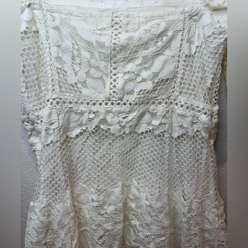 Free People Be Your Baby Lace Mini Dress in Ivory Size XS‎ - Image 8