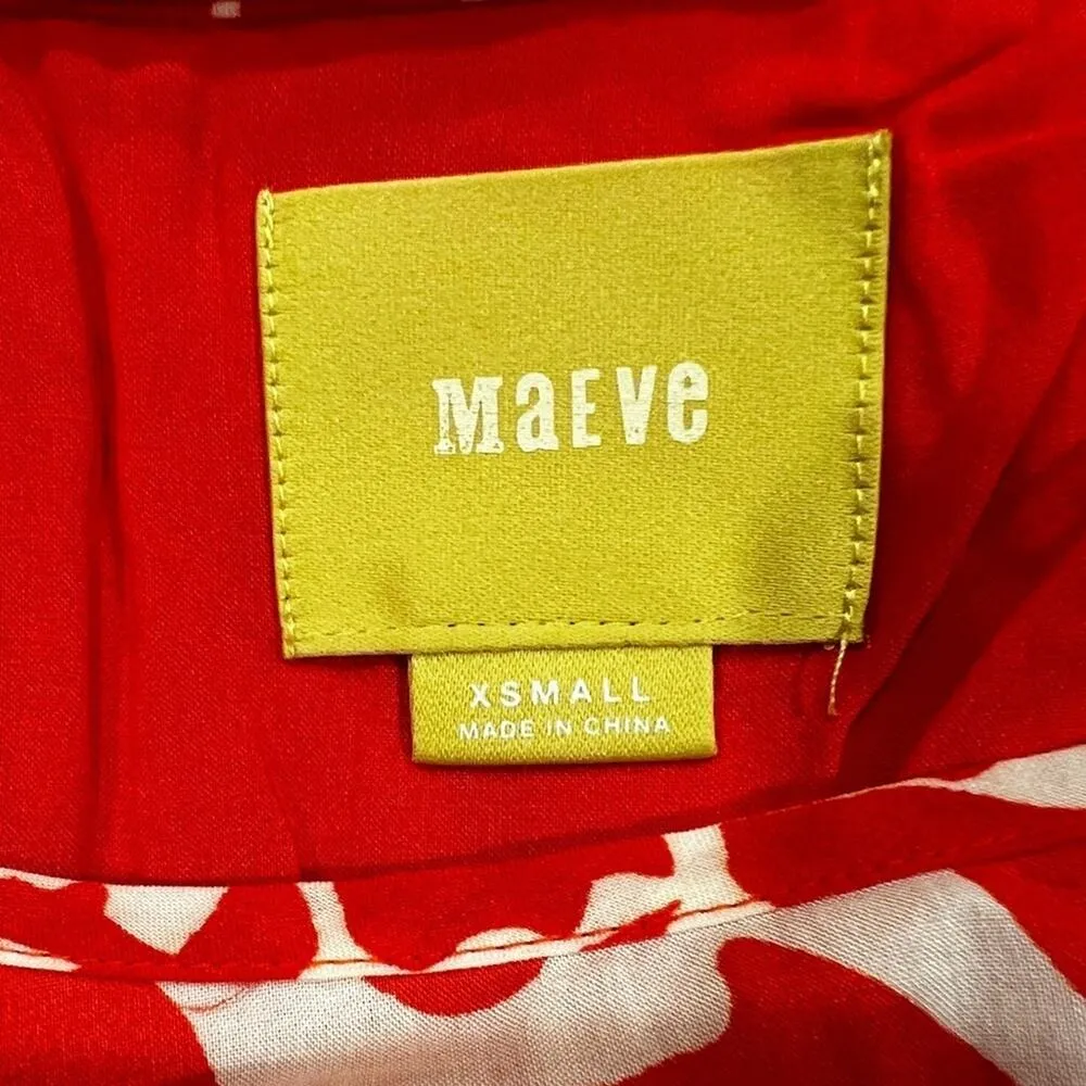 Anthropologie Maeve INDIGA Orange Bird Lace Up Back Swing Dress, Size XS - Image 11