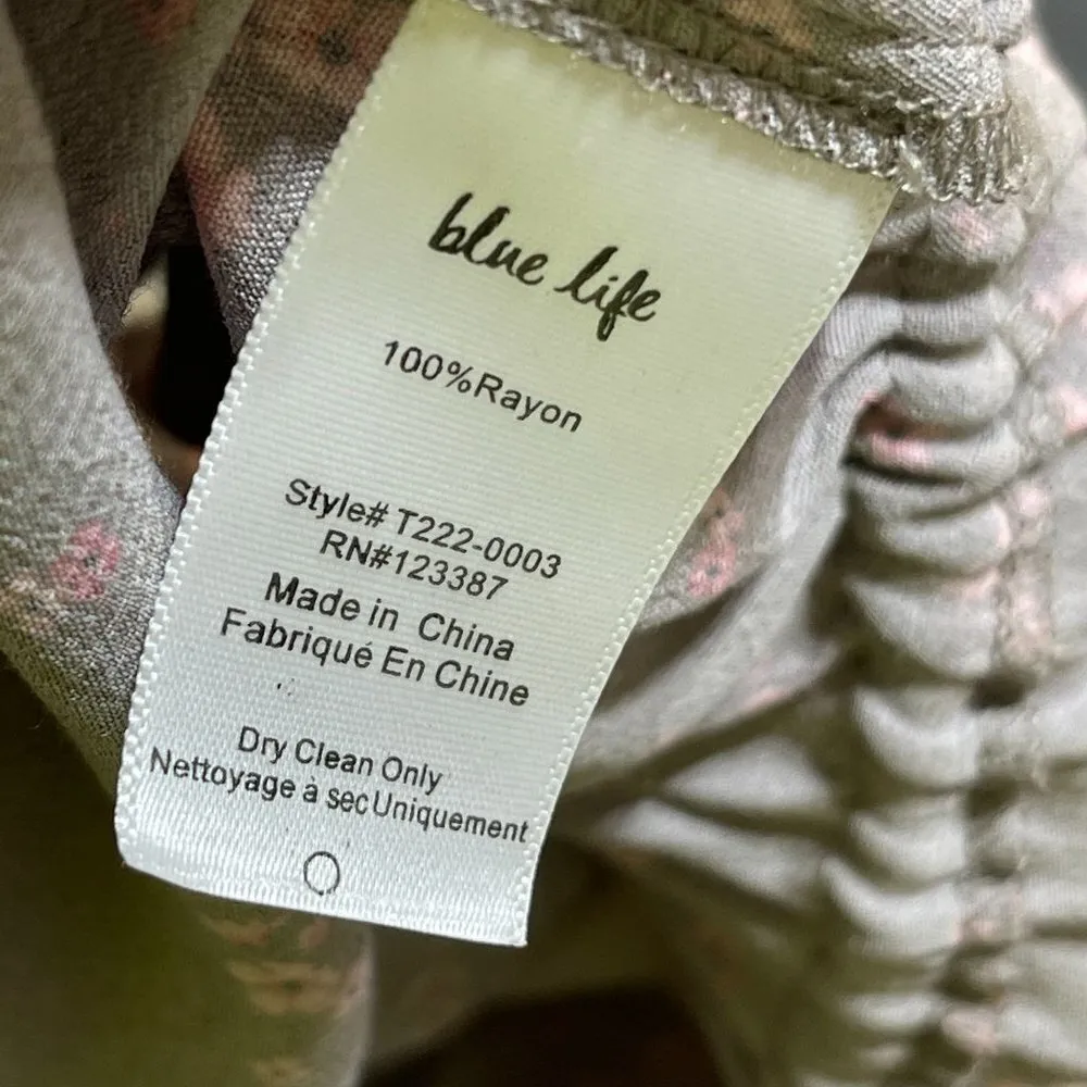 Blue Life Kaitlyn Top Magenta Mini Floral Sleeveless Grey Pink Size L Large - Image 7