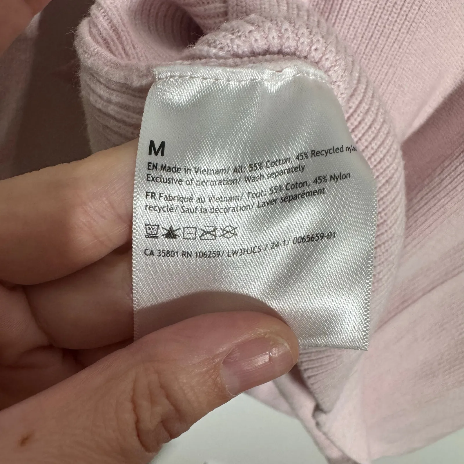 Lululemon Sweater Men M Light Pink Cotton Nylon Blend Crewneck Pullover Preepy - Image 7