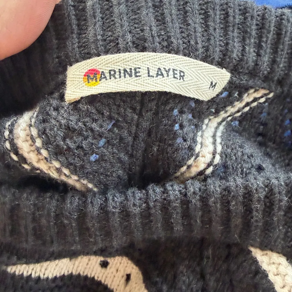 Marine Layer Brooke Black and White Striped Women's Sweater size medium - Image 6