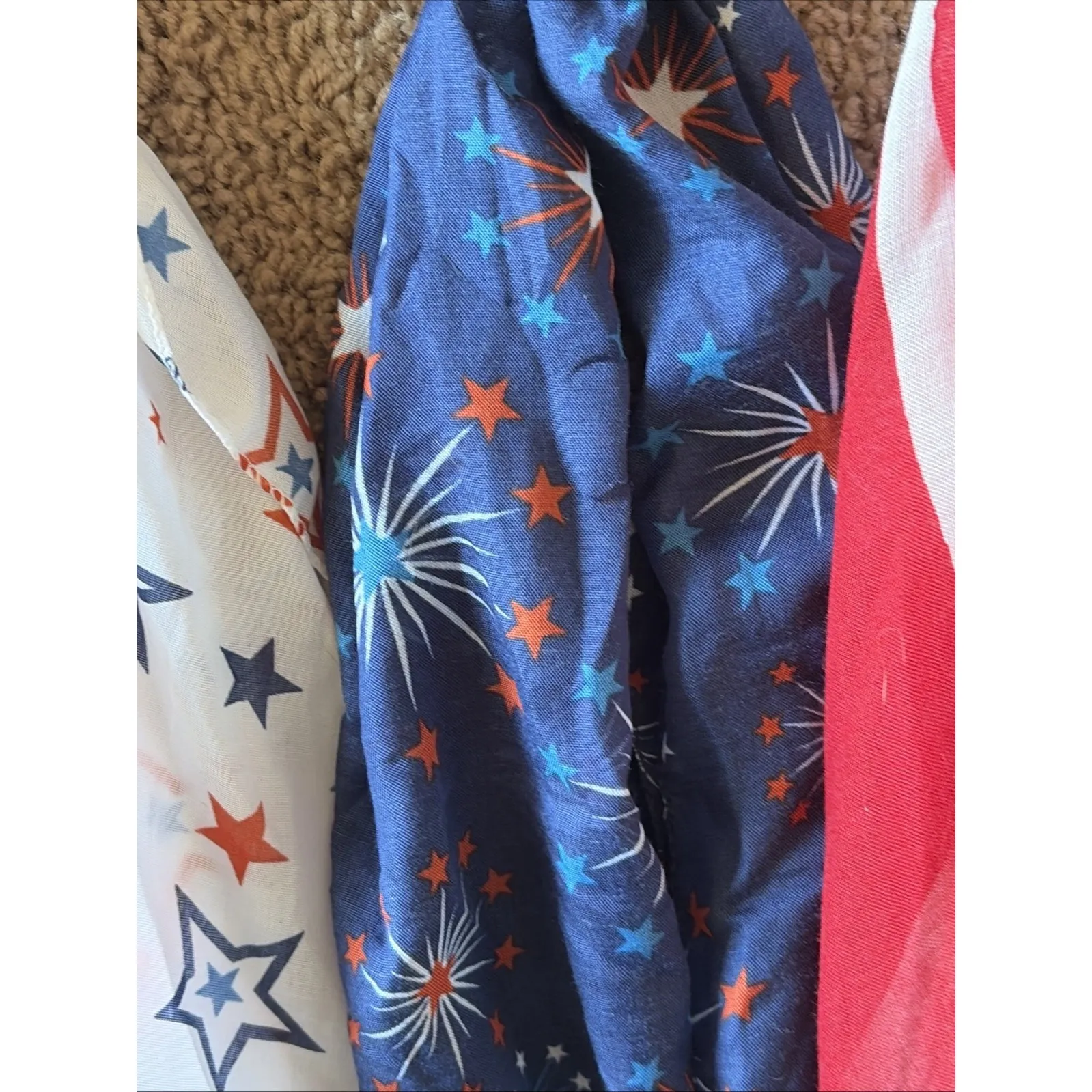 Patriotic 4th July Flag Stars Stripes Lightweight Holiday Scarves Bundle Lot - Image 6
