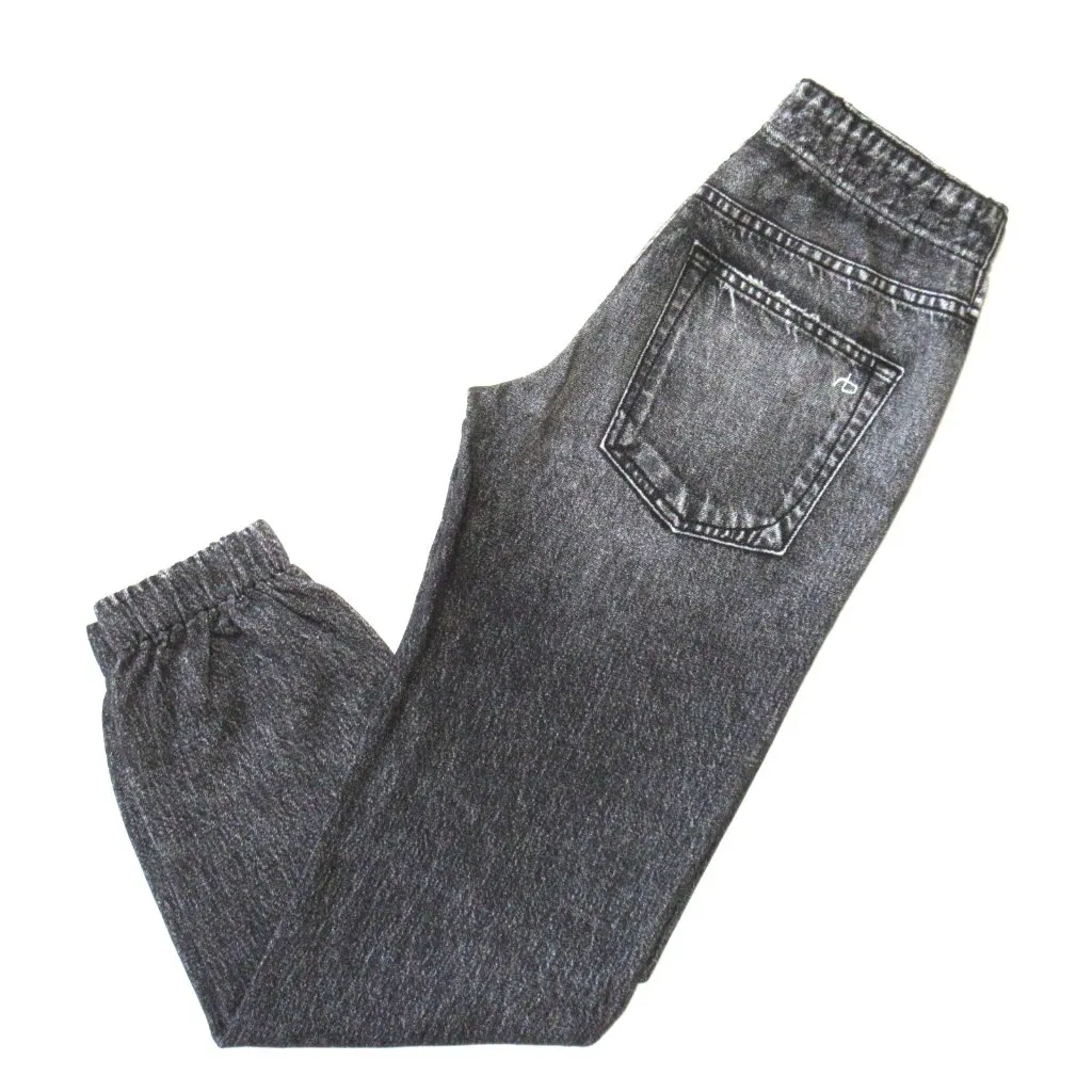 NWT rag & bone Miramar Jogger in Black Magic Photo Print Faux Jean Sweatpant XXS - Image 6