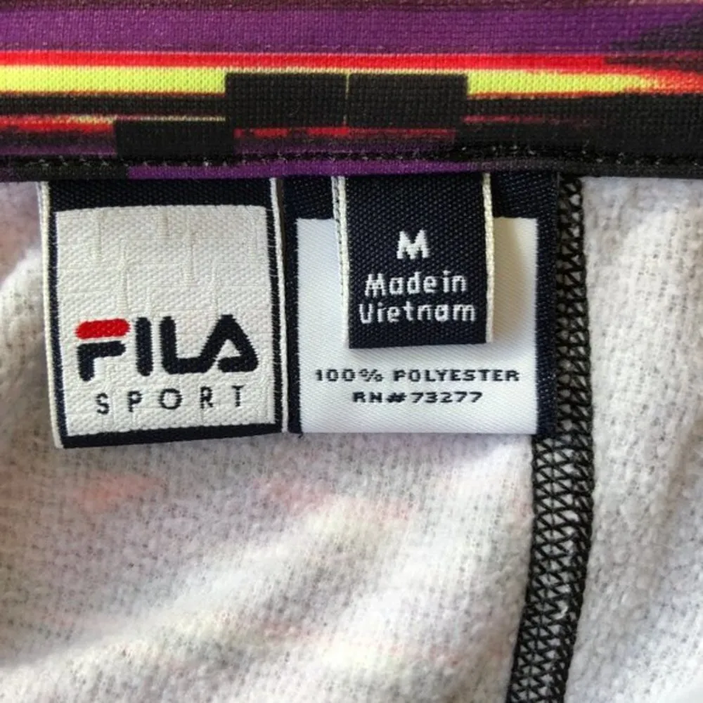 Fila Black Multi Space Dye Pullover Athletic Quarter Zip Jacket M - Image 16