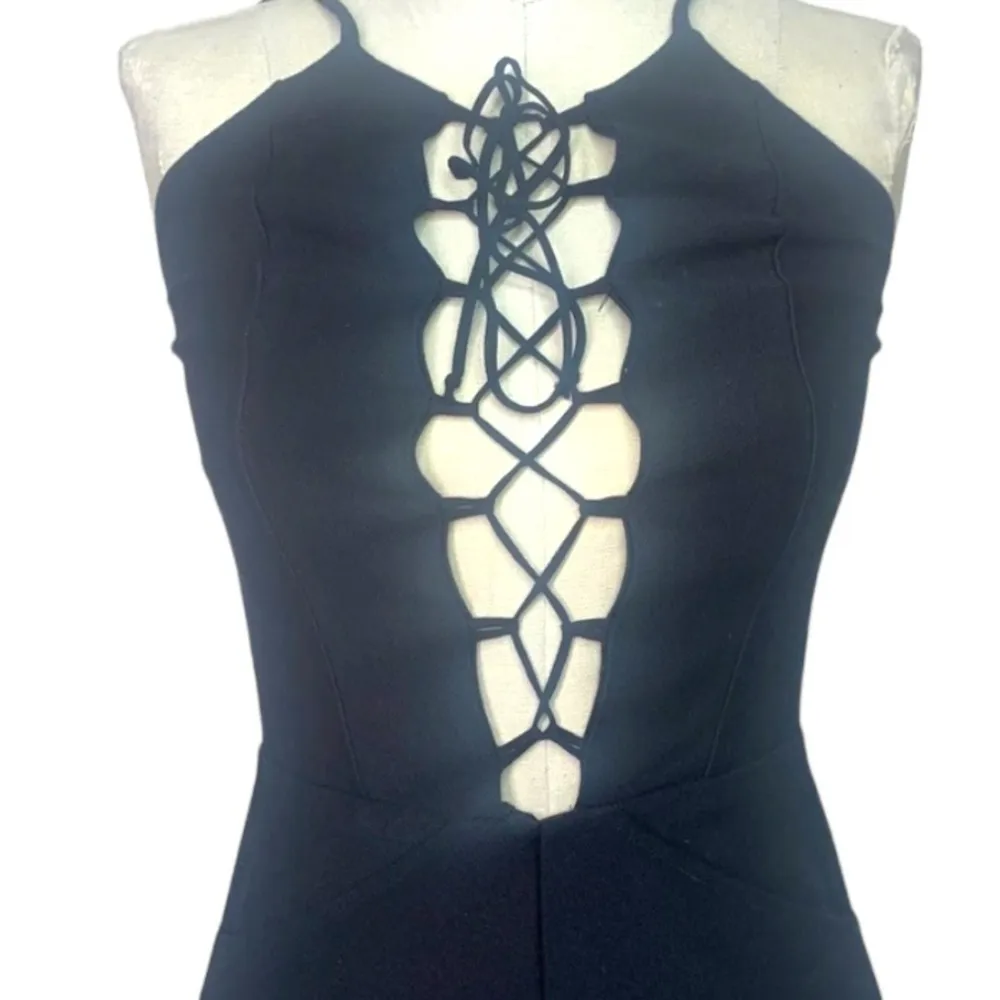 Reformation Sophie Lace Up Sleeveless Ponte Jumpsuit Size 6 - Image 3