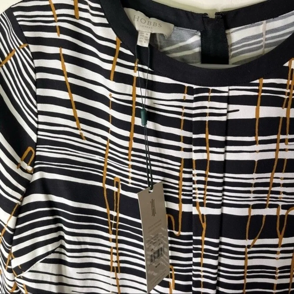 Hobbs London NWT Carla Shift Dress Women’s Size 6 Black White Mini Workwear - Image 13