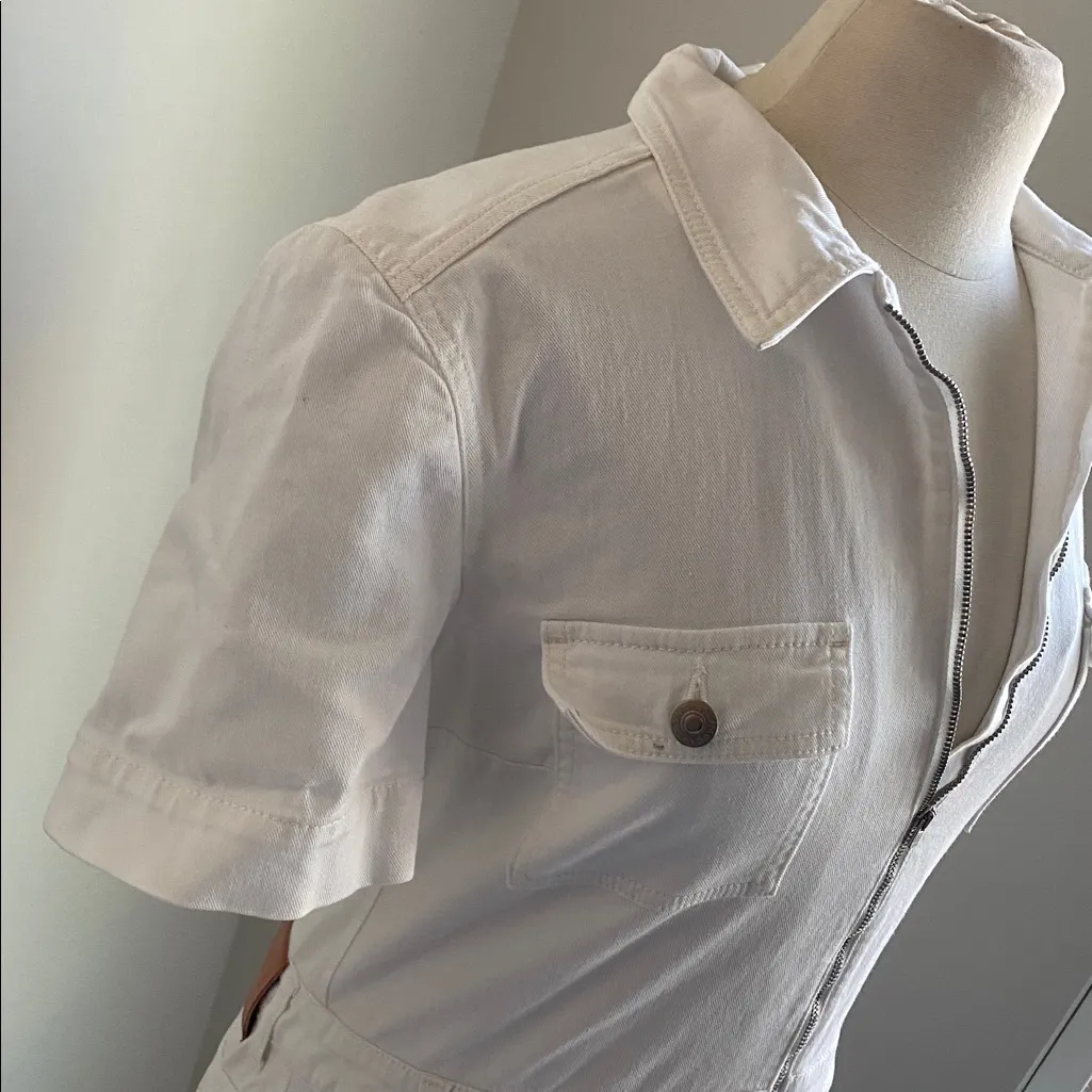 Stella McCartney White Denim Jumpsuit Womens Sz 12 / Italian 46 Bootcut - Image 2