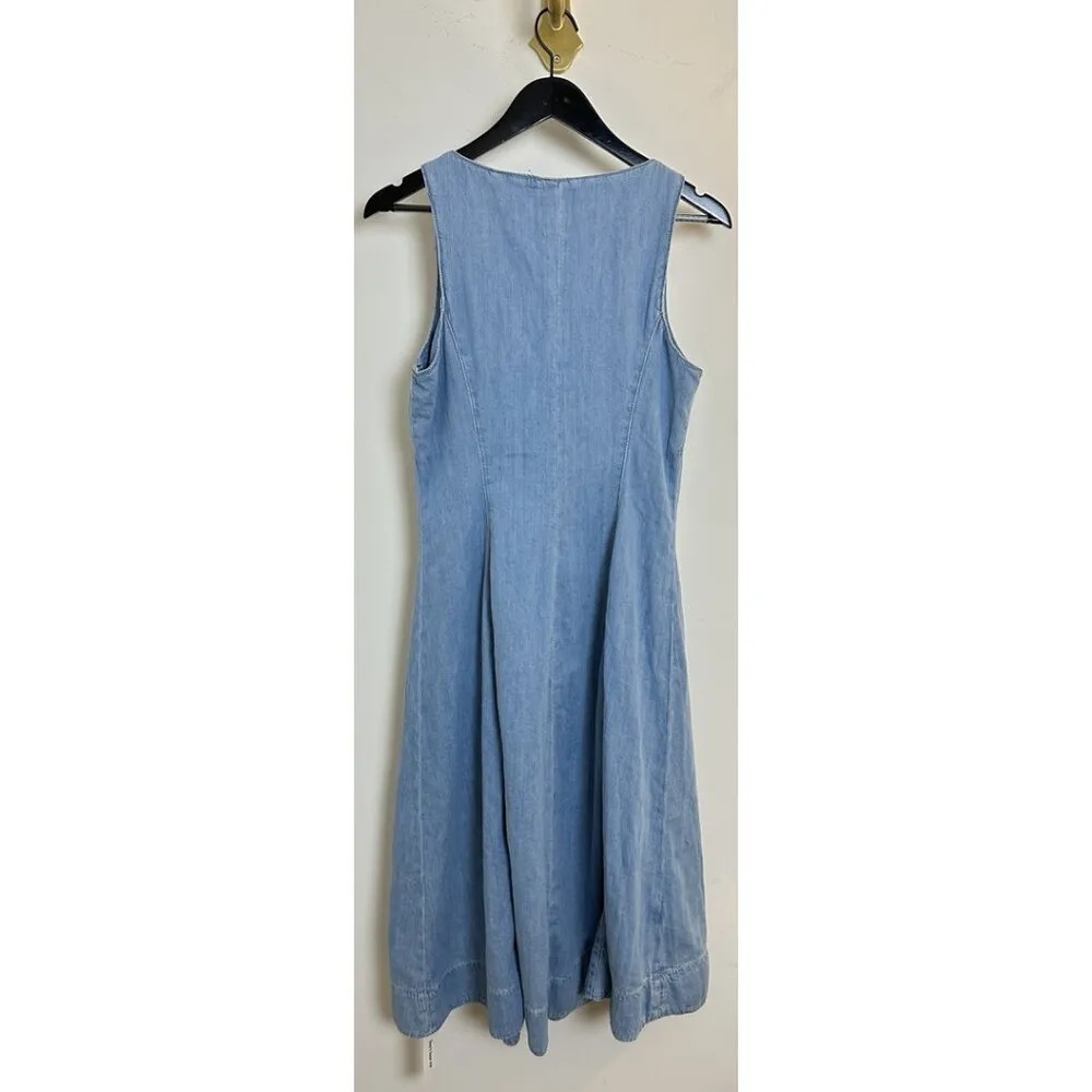REFORMATION Sebastien Denim Midi Dress in Savannah Size US 8 NWT - Image 7