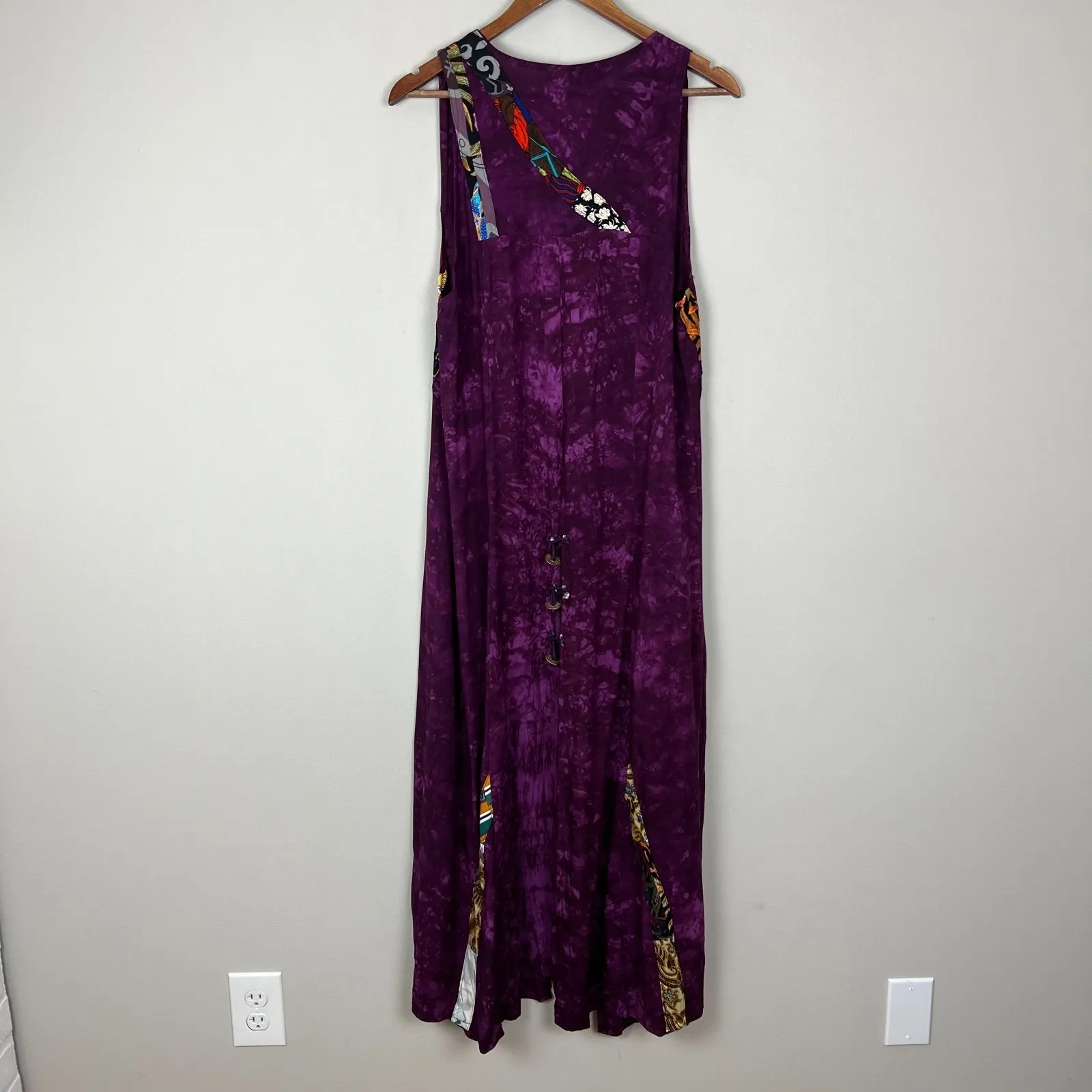 Nativewear Designs Duster Vest Women Medium Purple Tie Dye Boho Patchwork Unique - Image 16