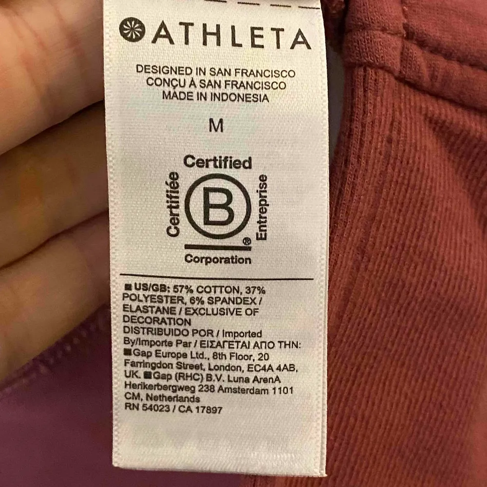 Athleta Women Burgundy Red Purple Thumb Holes Colorblock Pullover Sweater Size M - Image 3