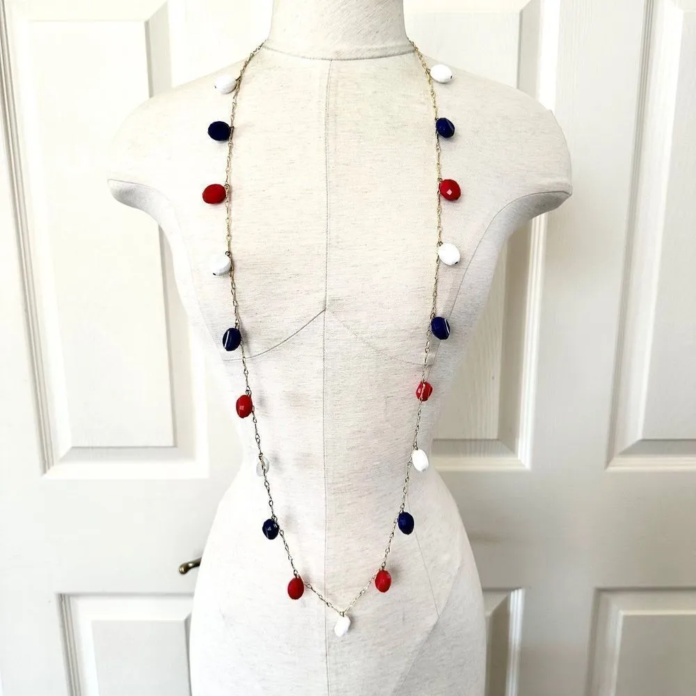 Red white and blue beaded necklace - Image 3