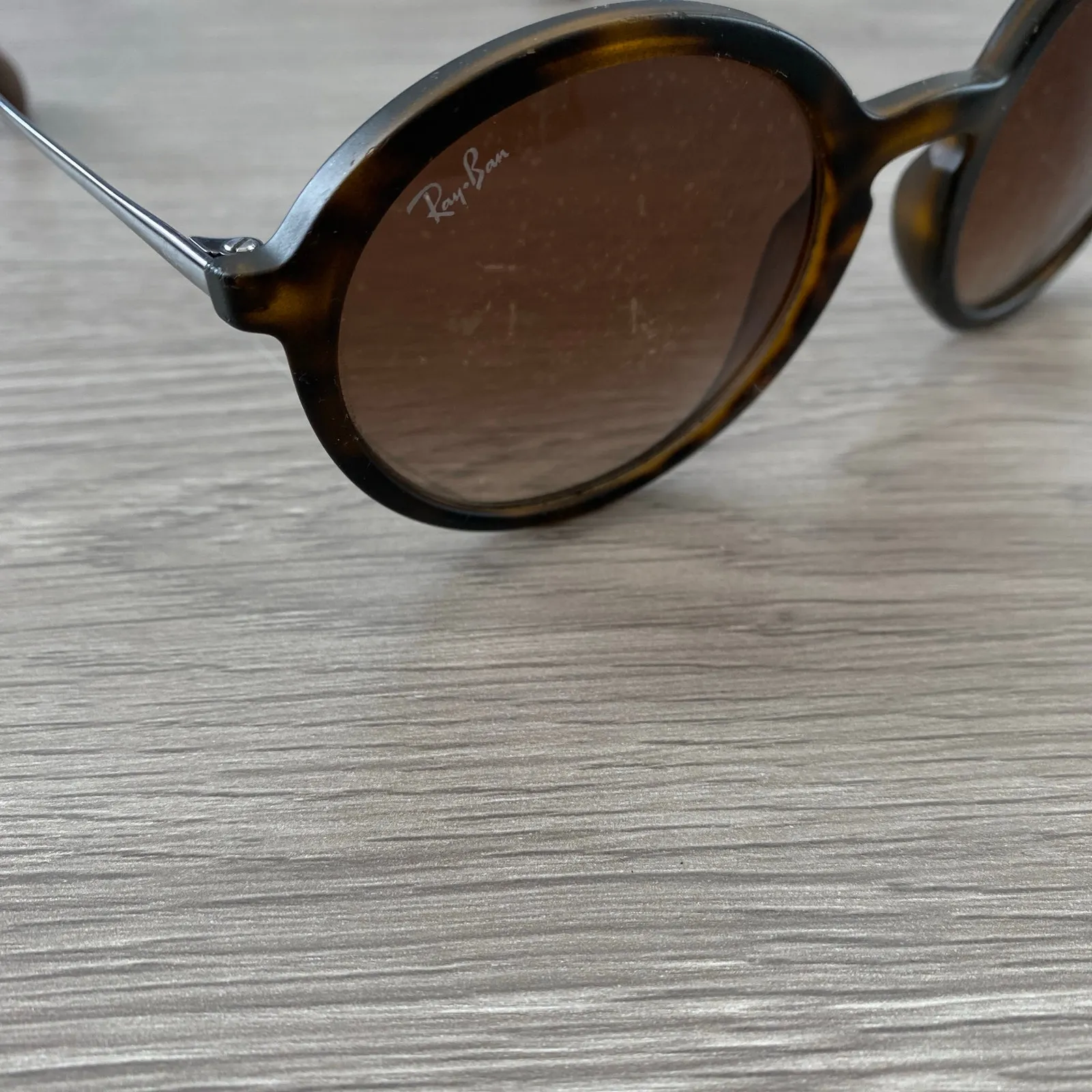 RAY BAN Phantos Havana Brown Sunglasses Tortoise Shell Round Circular RB4222 - Image 4