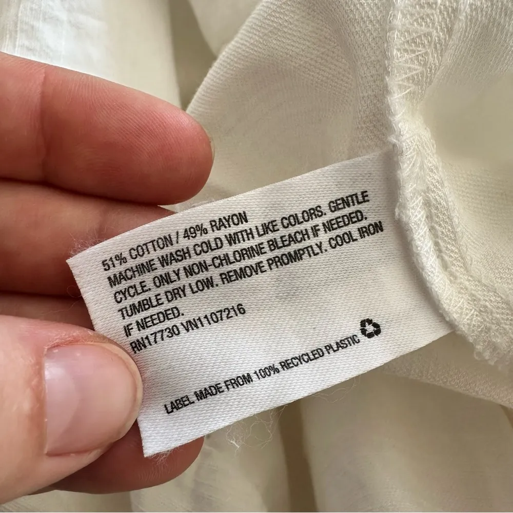 The Nines by HATCH Maternity Button Down Jumpsuit Womens Ivory Size Small White - Image 9