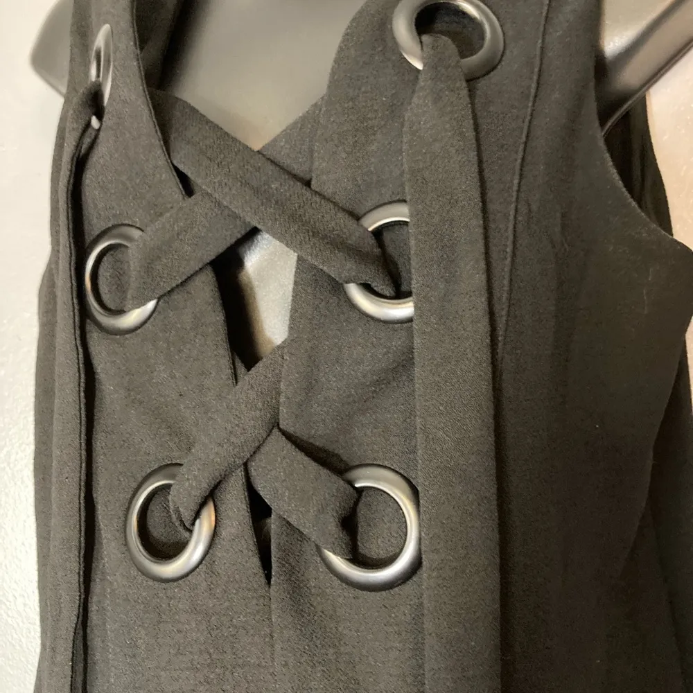 English Factory Black Dress lace up mini dress - Image 2