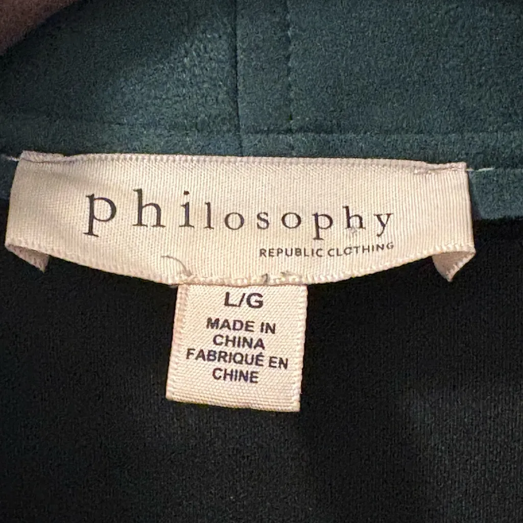 Philosophy Drape Front Moto Jacket Size Large - Image 2