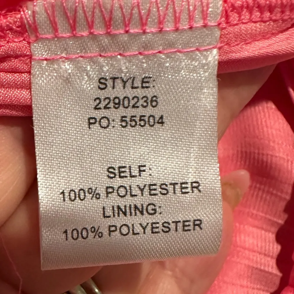 ANTHRO CURRENT AIR PINK SHORT FLUTTER SLEEVE PLEATED SMOCKED VNECK DRESS L - Image 6