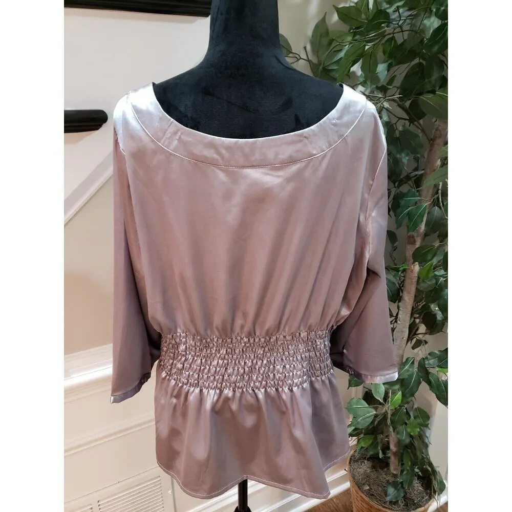 Unique Spectrum Women's Gray Round Neck Long Sleeve Button Down Shirt Size 18W - Image 6