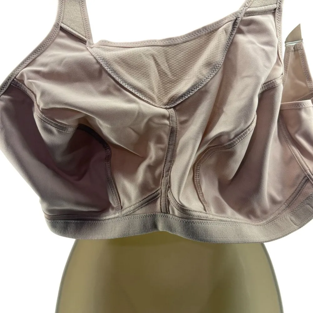 Glamorise No Bounce Cami Wire Free Sports Bra 1066 Beige 44D Tan Size undefined - Image 2