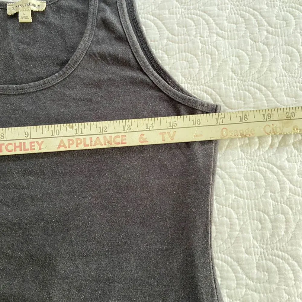 Zenana Premium Charcoal Gray Bodycon Midi Tank Dress Cotton Blend Size L - Image 6