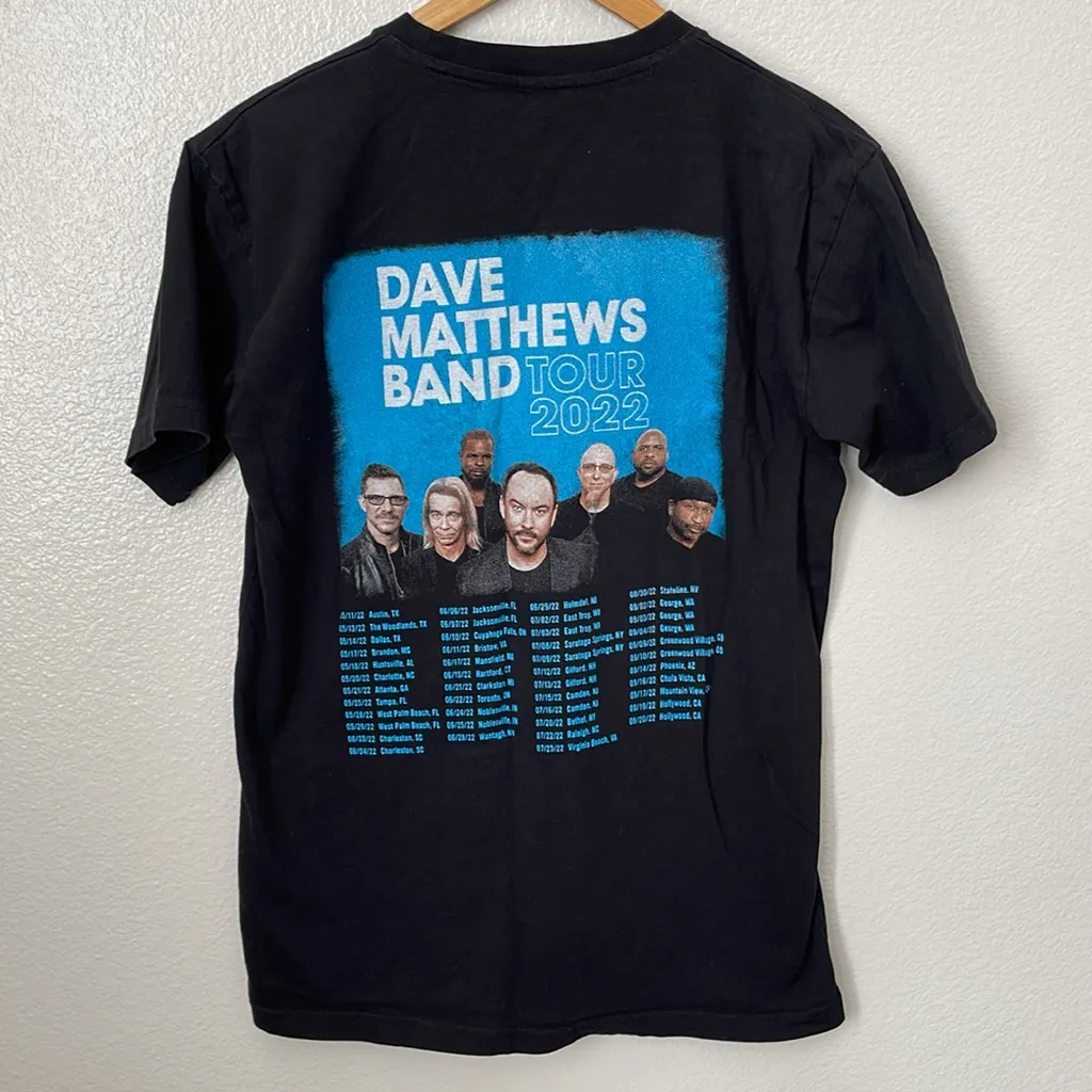 Dave Matthews Band tour tee 2022 L unisex Black Size L - Image 3