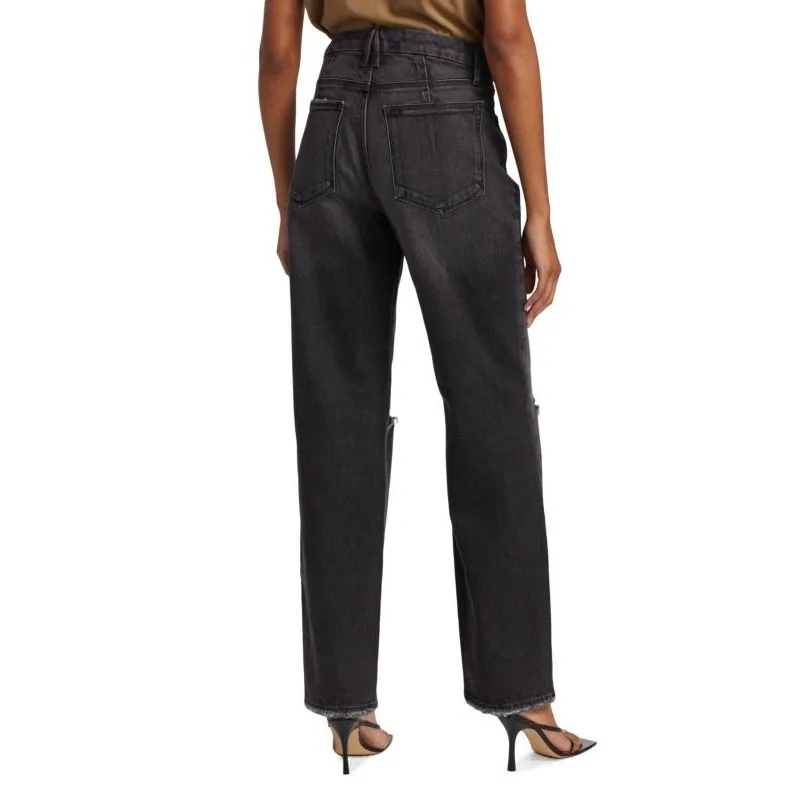 NWT Good American 90s Ripped Stretch Jeans Womens 2 Black Distressed Grunge - Image 2