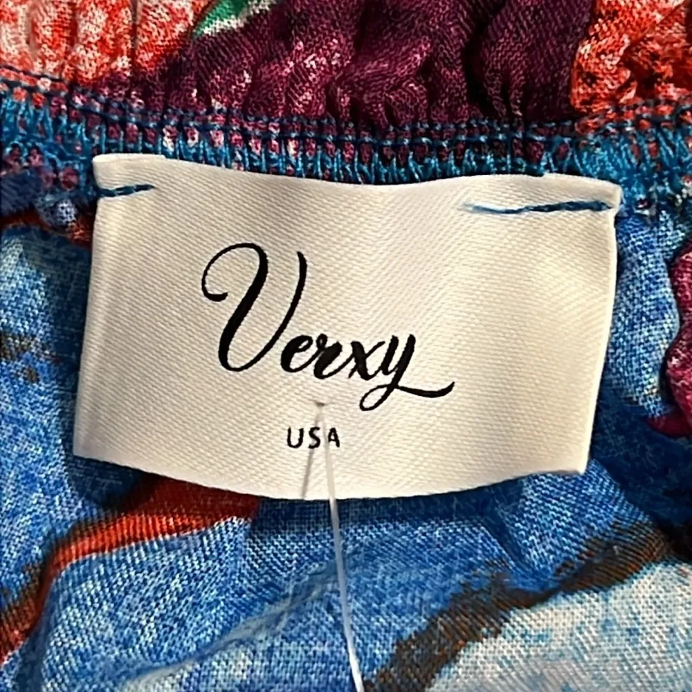 Verxy plus size 2XL off the shoulder multicolor top vacation Cruisewear bright Blue - Image 10