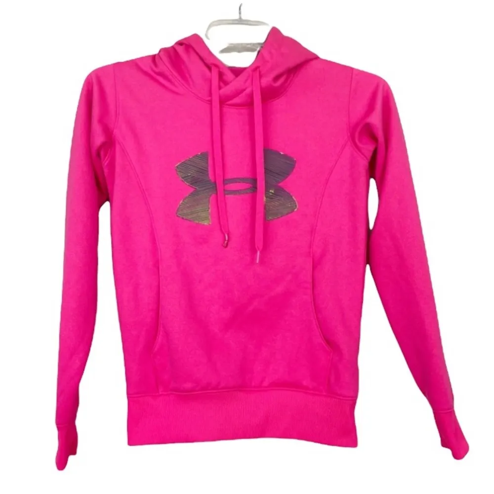 Under Armour Hot Pink Storm Fleece Hoodie Sz XS - Image 9