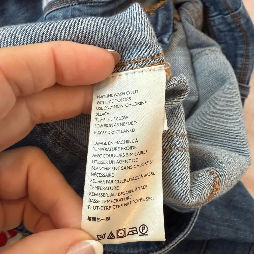 Pilcro & the Letterpress Patchwork Carpenter Jeans Straight Size 31 Hi Rise Boho - Image 4