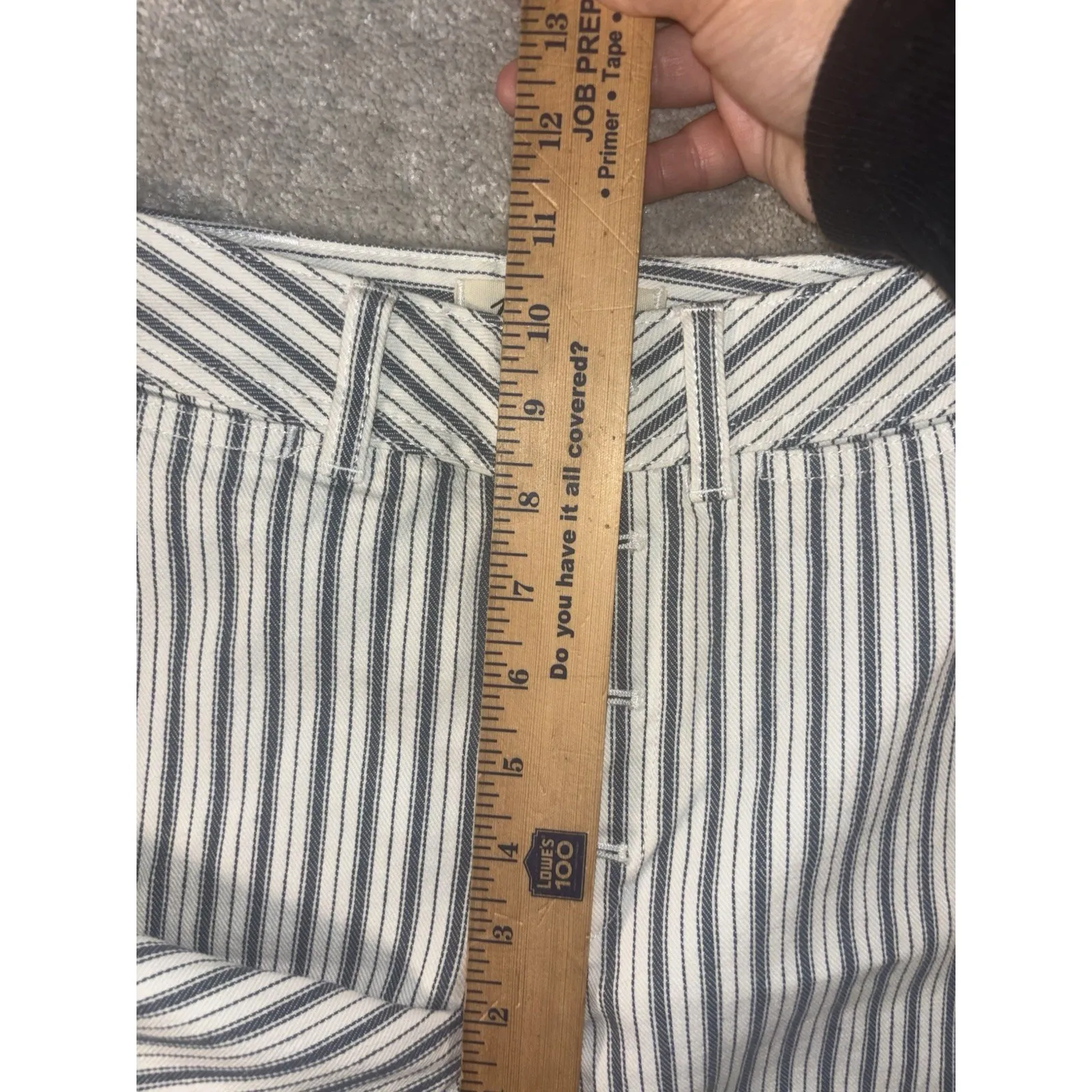 Madewell Emmett Wide-Leg Crop Pants in Herringbone Railroad Stripe Size 23‎ NEW - Image 13