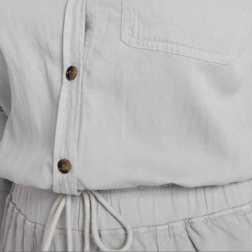 Faherty Linen Blend Arlie Utility Jumpsuit in Stone Size XS - Image 5