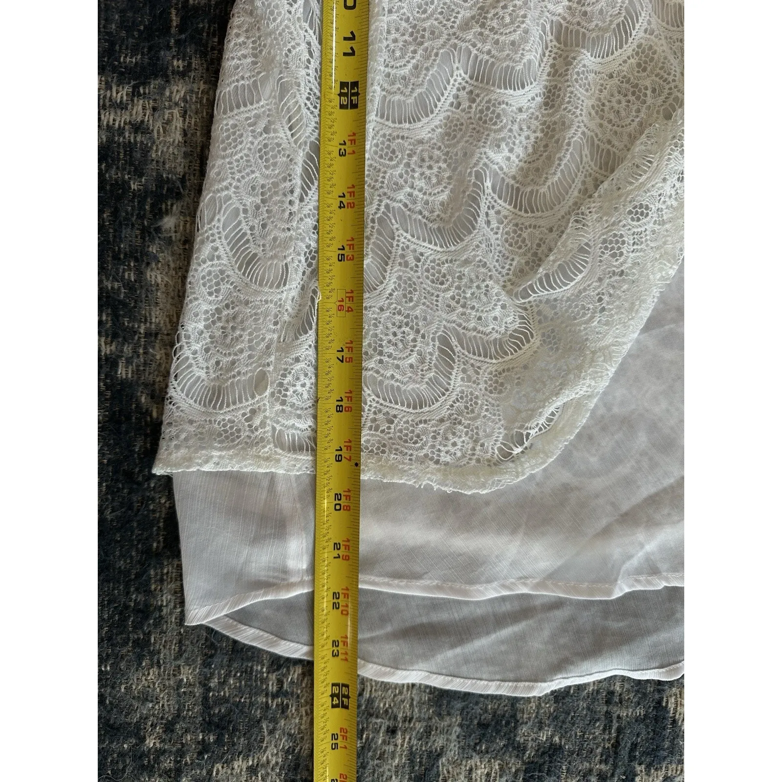 Abercrombie & Fitch Babydoll Top White Lace Flowy Y2K Halter Keyhole Front Small - Image 7