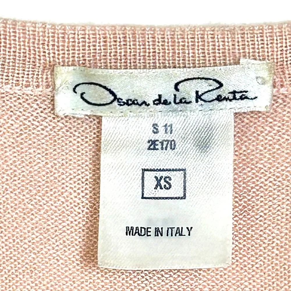 Oscar De La Renta Beaded Cardigan Spring 2011 Blush Pink Size XS - Image 7