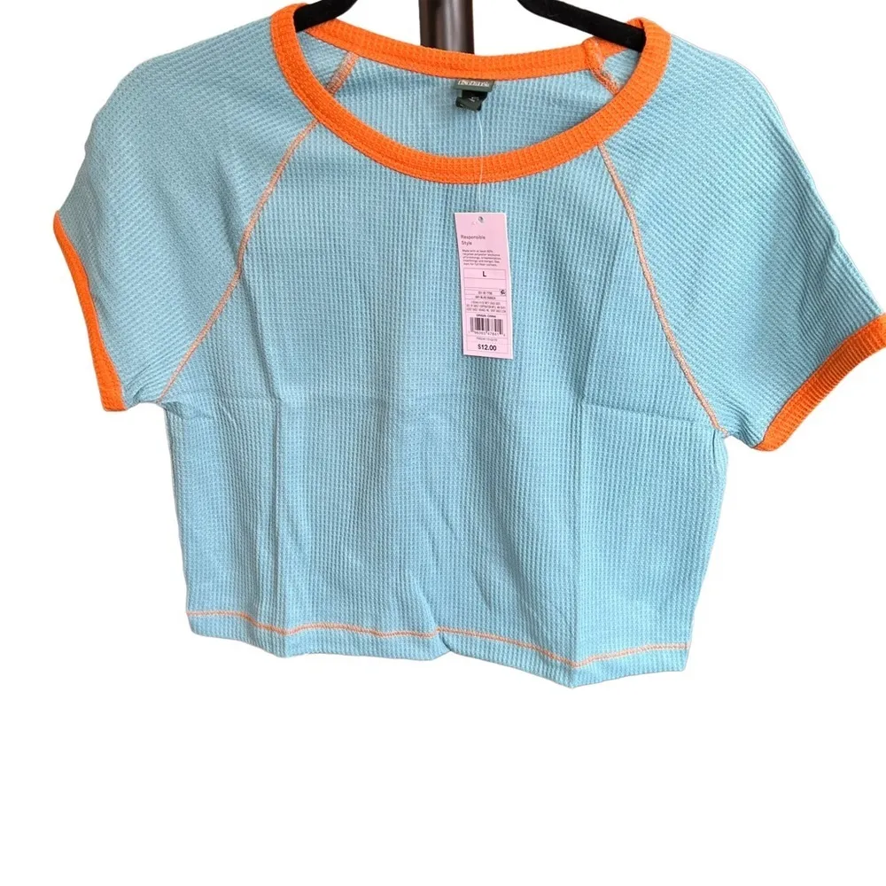 NWT - Wild Fable - Cropped Waffle Knit‎ Henley - Image 3