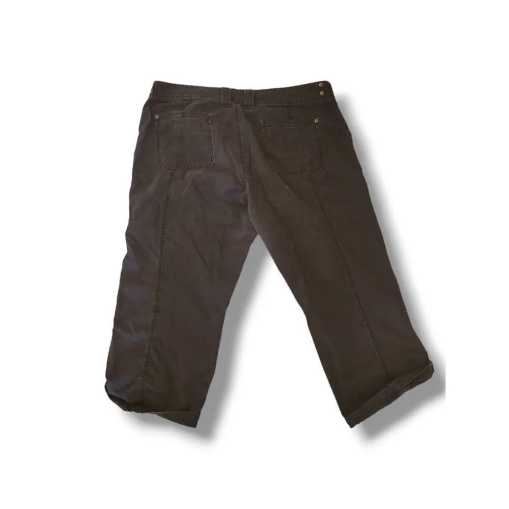 Vintage Eddie Bauer Sz 18 Womens‎ Black 100% Cotton Cargo Capri Pants Y2K Casual - Image 5