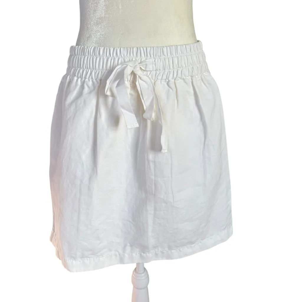 J. Crew white pull on elastic drawstring above the knee skirt women's size 2 - Image 2