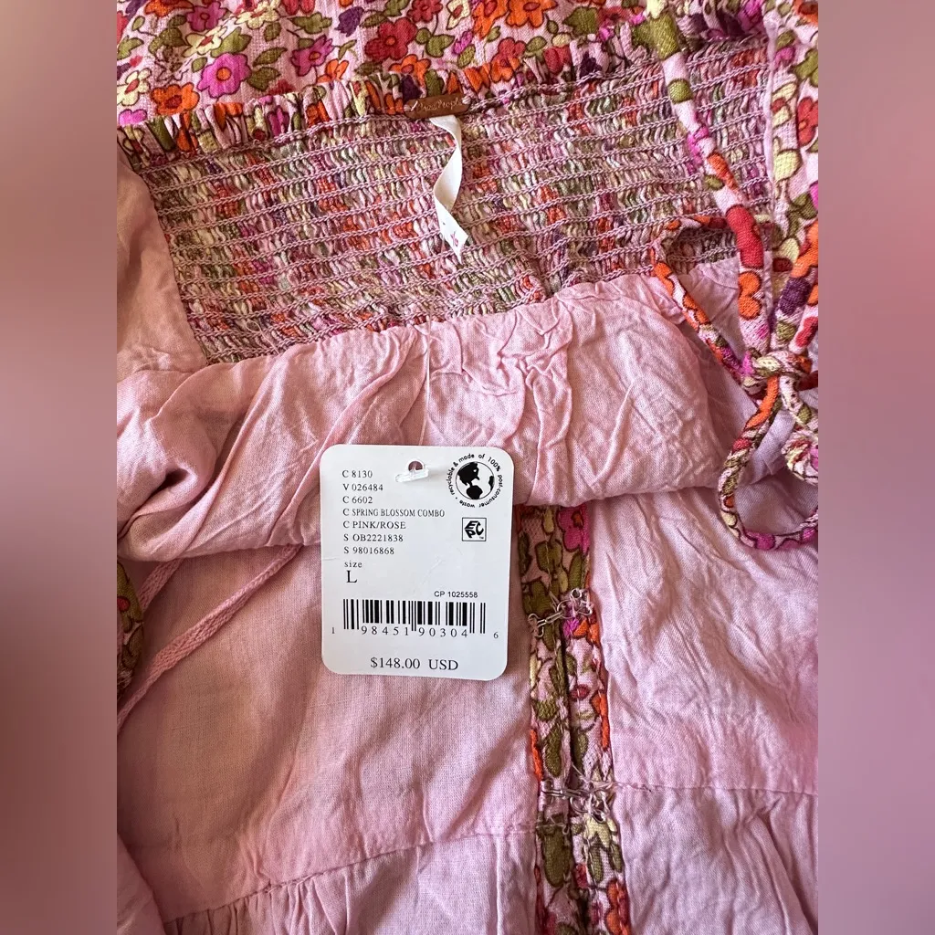 NWT Free People Ellia Printed Set in Spring Blossom Combo - Image 8