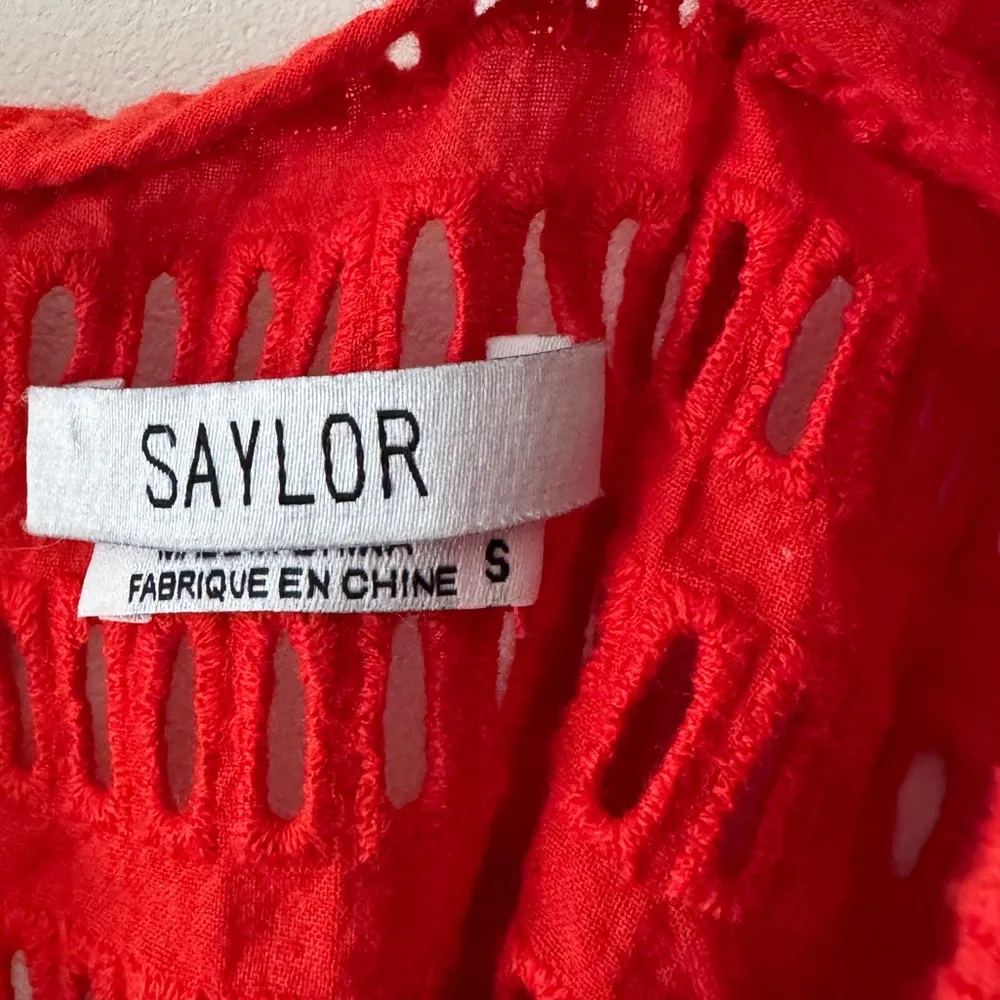 SAYLOR Red Crochet Sleeveless Boho Blouse - Image 4