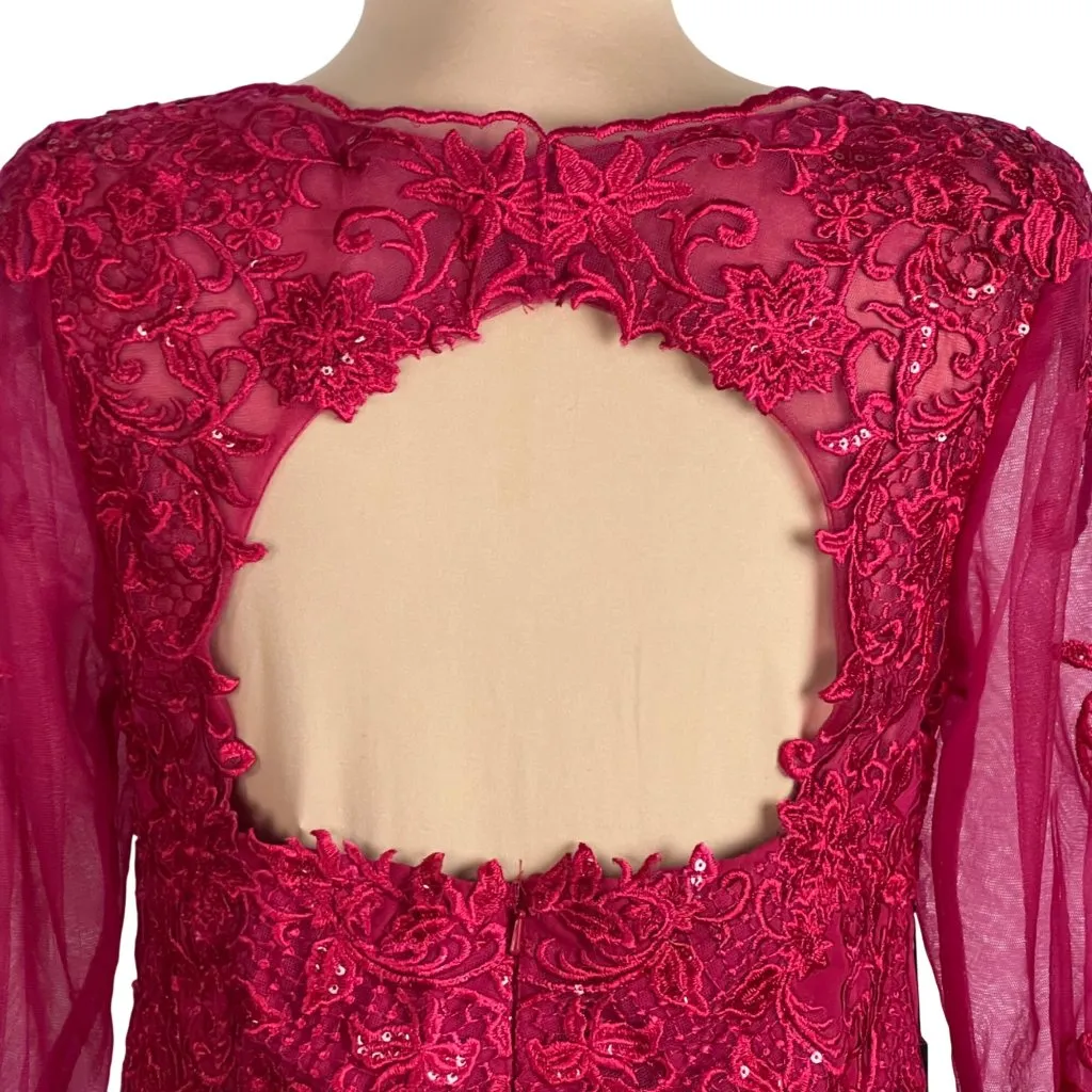 JJs House New Burgundy Lace V - Image 7