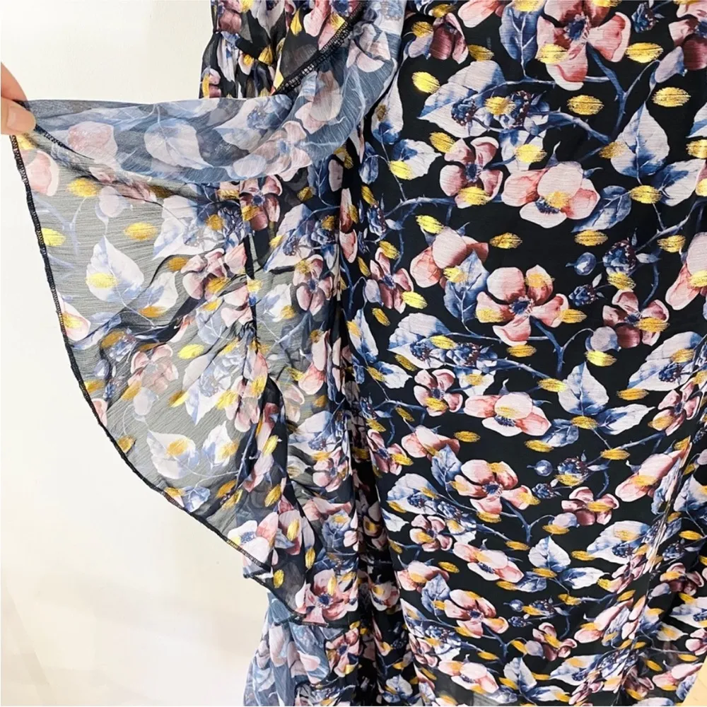 Dalia Macphee beautiful one-shoulder floral maxi dress NWT - Image 10