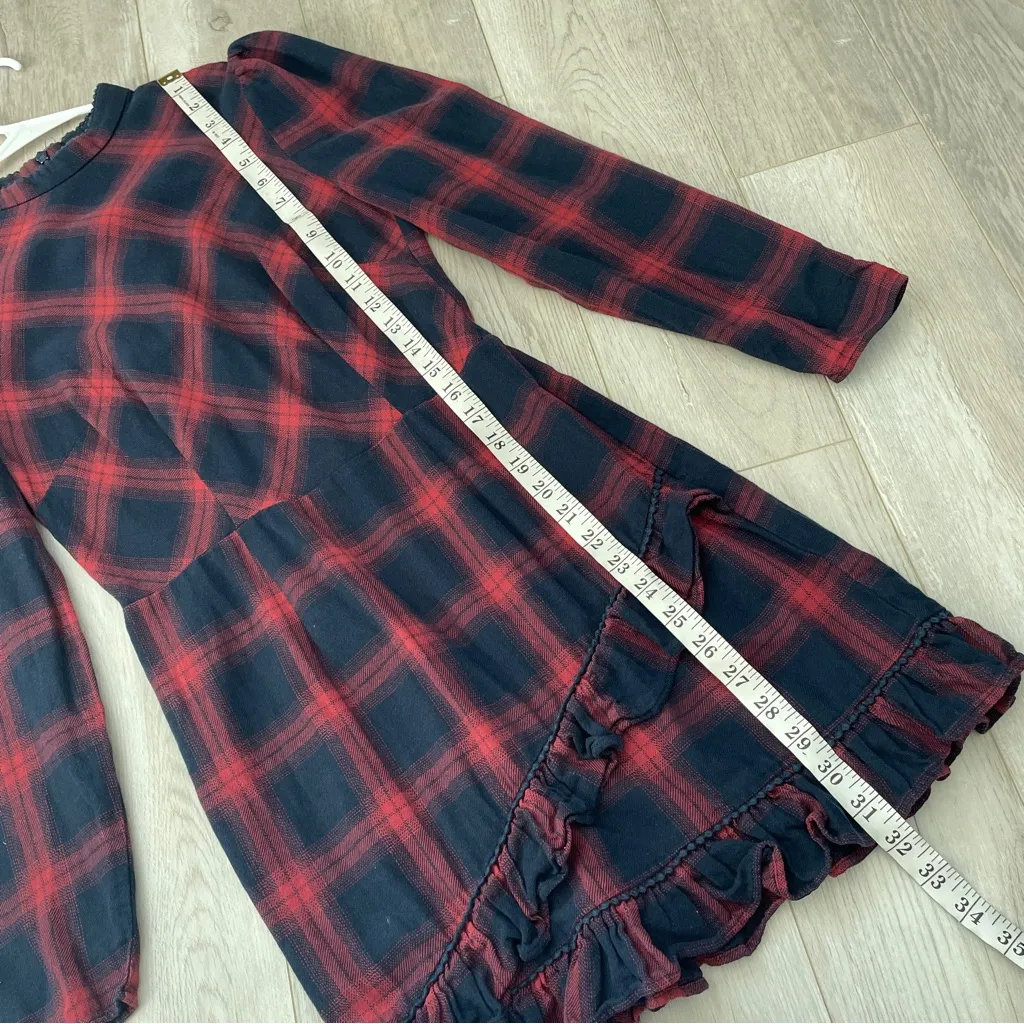 The Fifth Label Dress plaid long sleeve mini womens Blue Red small holiday dark - Image 6